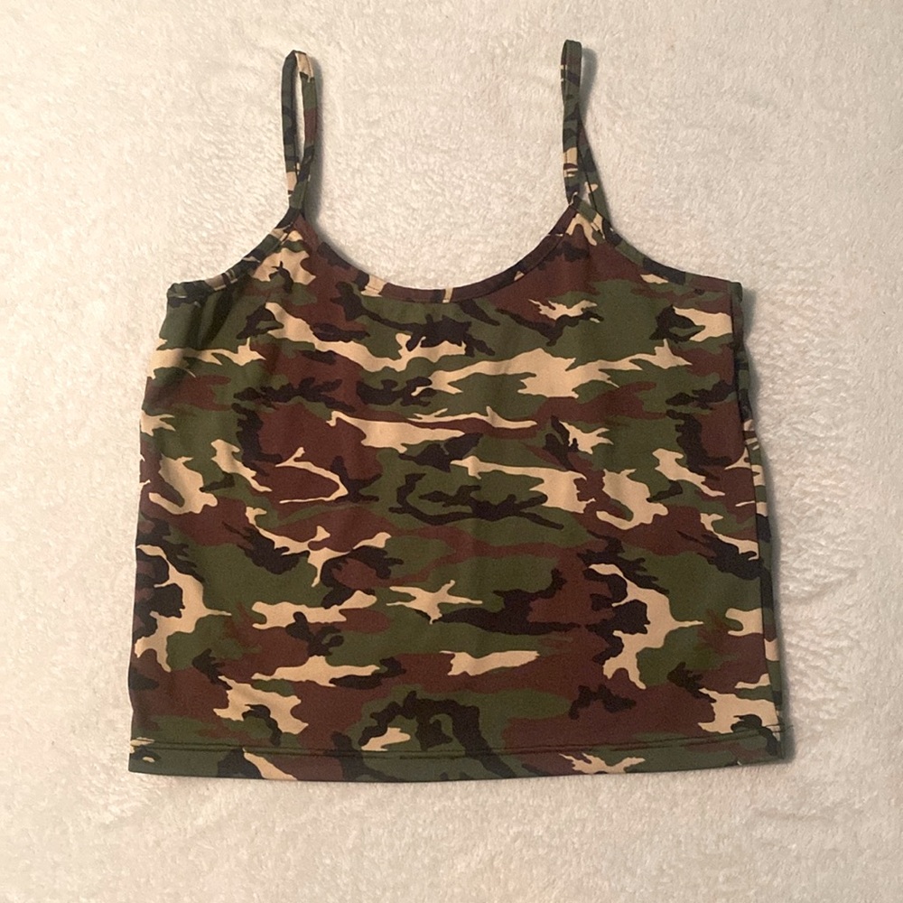 Camo Crop Top thin strapped